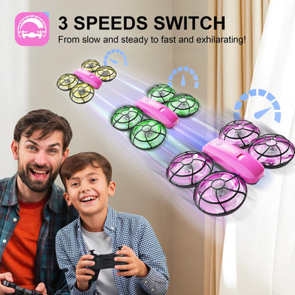 Swifsen Kids Drone with Camera & Optical Flow Positioning - Mini RC Quadcopter with Full Protection Guard, 2 Modular Batteries, Colorful LED Lights - Easy to Fly Gift for Boys & Beginners (Upgraded Version).