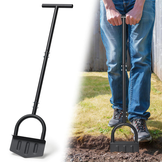 Manual Edger Lawn Tool, 39 Inch V-Shaped Garden Lawn Edger with Foot Pedal & T-Handle for Lawn Care, Heavy Duty Hand Lawn Edging for Driveway, Garden Bed, Sidewalk