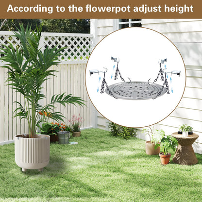 SnowTing 2 Sets Adjustable Planter Inserts for Large Pots, 9 Inch Stainless Steel Plant Pot Insert, Chain Planter Filler Elevate Plants to Reduce Soil Usage for Large and Tall Flower Pots
