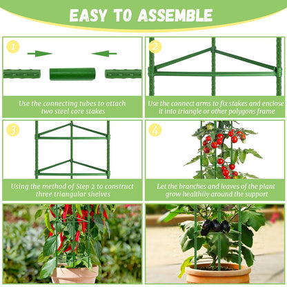 Legigo 6-Pack Tomato Cage for Garden Plant Support- Up to 48inch Garden Stakes Tomato Cage, Tomato Trellis for Potted Plants, Tomato Cages Plant Stakes for Climbing Vegetables Plants Flowers