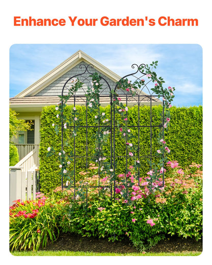 VEVOR 71 x 20 in, 2 Packs Rustproof Metal Garden Flower Trellis, Outdoor Climbing Rose & Cucumber Support, Decorative Clematis Trellis for Courtyards & Lawns