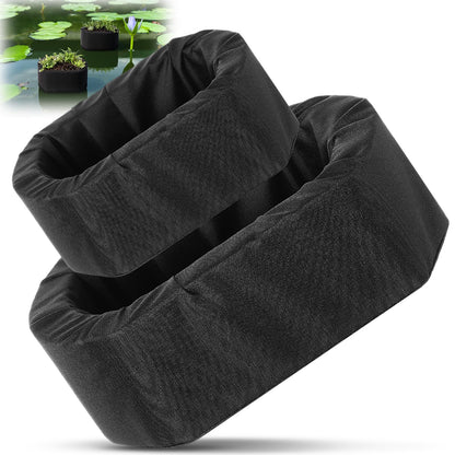 RimCereal 2 Pcs Floating Pond Planter Woven Fabric Floating Planters for Ponds Hydroponics Ponds Water Features and Decorations (Oval,9 Inches/ 5.5 Inches)