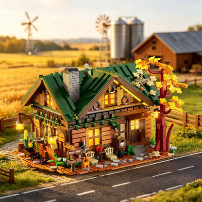 MORKBRIXX Forest Cabin Building Set with Lights,1004 Retro Tree House Building Block Toy with Animal Flower Plant,Home Decor Forest House Construction Model Kit for Adults Teens Gifts 12+（2234 PCS）