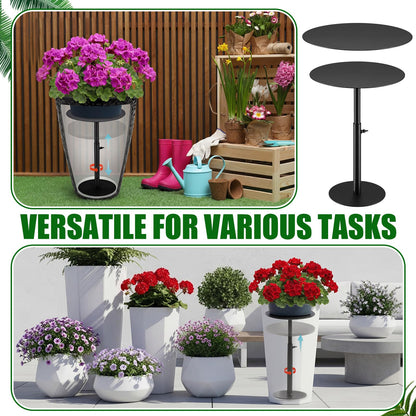 Novabright 3 Pack Adjustable Plant Riser for Inside Pot 7.5-12" Planter Inserts for Large Pots Metal Pot Fillers for Tall Square Round Taper Planters Container Indoor Outdoor (6''8" 10" Base or Top)
