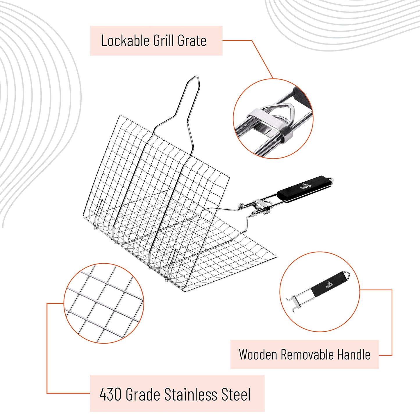 UNCO Stainless Steel Fish & Vegetable Grill Basket