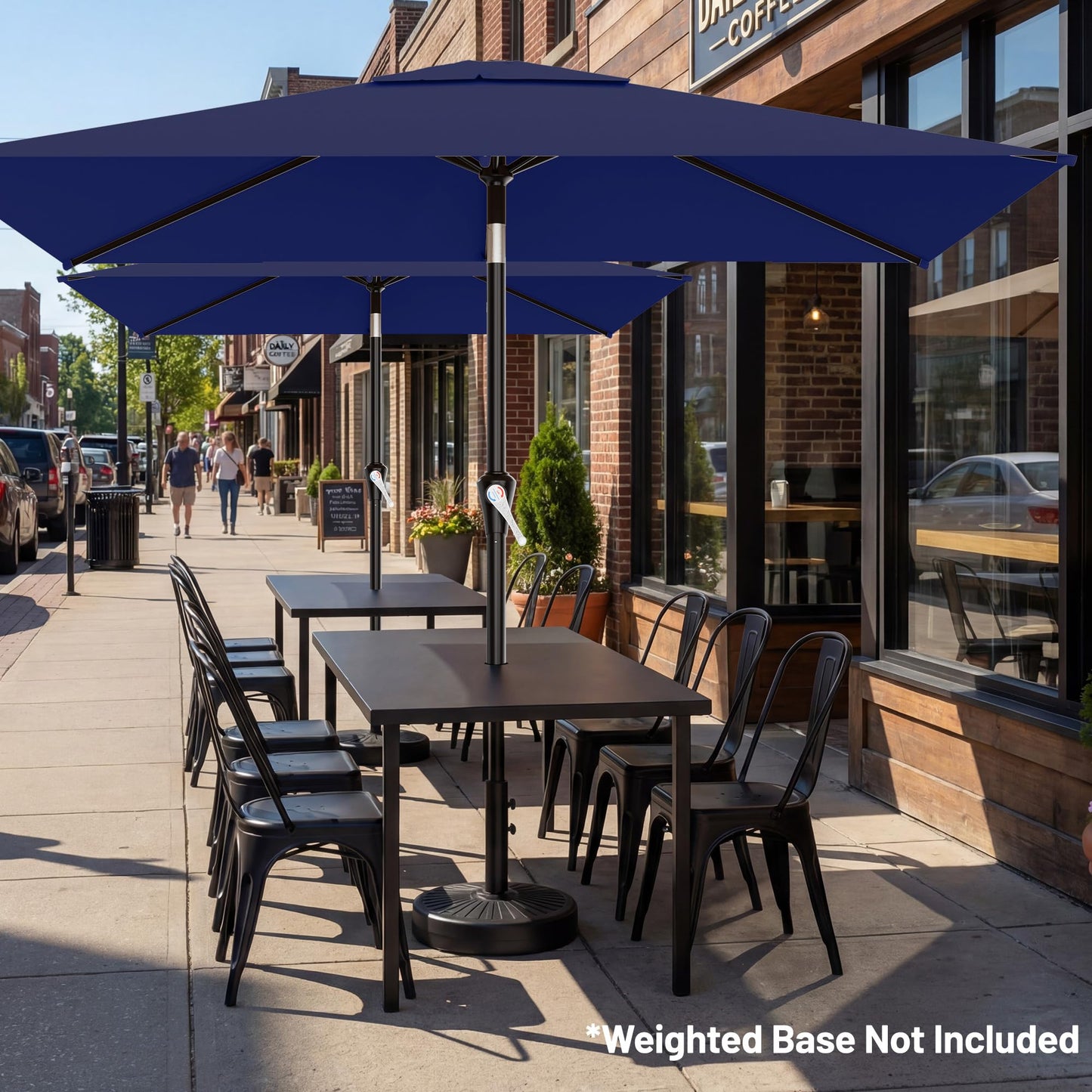 AreShark 6.5' x 10' Rectangular Patio Umbrellas for Outdoor, Outdoor Table Umbrella, Large Outdoor Patio Umbrellas with 6 Sturdy Ribs for Pool, Garden, Deck & Market (Navy)
