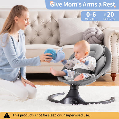 LAREX Baby Swing Infant Swing Electric Toddler Baby Rocker Portable for Newborn Boy Girl, 5 Sway Speeds with Remote Control, 10 Preset Melodies and Bluetooth, 0-6 Months Max 20 Lbs (Black)