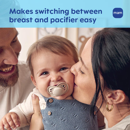 MAM Original Matte Baby Pacifiers 16+ Months, Binky for Newborn Babies, BPA-Free Skin Soft Silicone Nipple, Easy to Clean, Developed with Medical Experts, 4 Count, Made in Europe