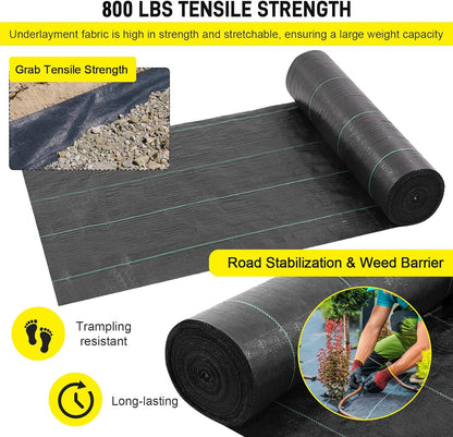 Driveway Fabric, 13x115 ft Road Fabric Commercial Weed Barrier Fabric, Landscape Fabric Heavy Duty 3.5OZ French Drain Fabric for Erosion Control,Landscape Fabric,Weed Barrier,Construction Projects