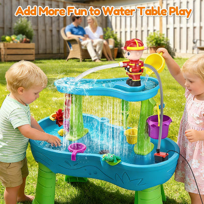 Water Table Pump Kids Toys: Firefighter Water Table Pump Continuous Flow Adjustable Water Pressure 12V Safe Plug-in Long Cord No Drilling Kids Outdoor Water Play Toys Accessories for Toddlers 1-3 4-8
