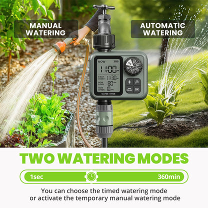 Curety Sprinkler Timer for Garden Hose, Irrigation Water Timer with Rain Delay, Automatic Manual Watering for Lawn Yard Outdoor Drip Irrigation System