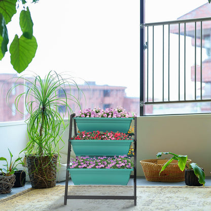 BLZIYUFZK Vertical Raised Garden Bed for Herbs, Flowers, or Vegetables in Patio Balcony Indoor OutdoorRaised，Garden Planter Bed, Tiered Planter Stand with 5 Boxes