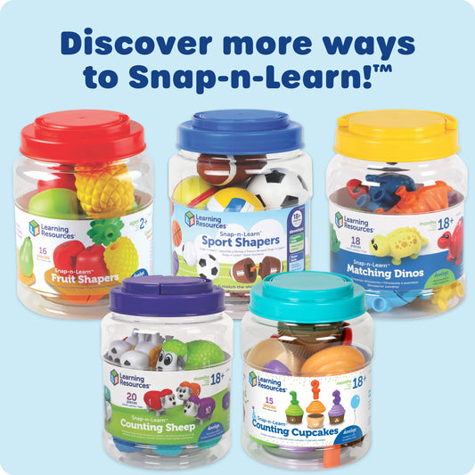 Learning Resources Snap-n-Learn Sports Shapers - Fine Motor Skills Toys for Toddlers, Preschool Matching Toy, Sorting and Color Recognition Skills, Sensory Bin, Birthday Gifts for Boys and Girls