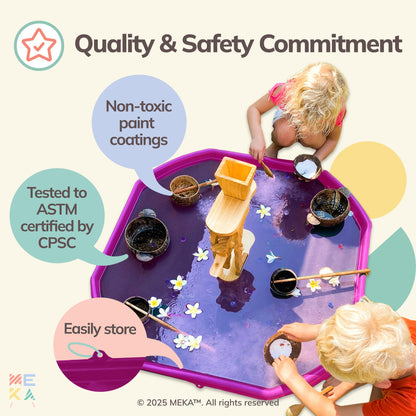 MEKA Large 38"x38" Tuff Tray Pink, Indoor Activity Sensory Tray Children, Outdoor Play Sand and Water Tray for Toddlers and Kids, Toy Boys Girls