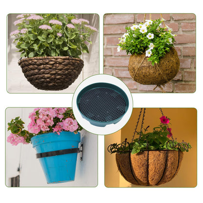 10 Set Invisble Hanging Basket Insert 5.1”Hang Basket Drip Pan Invisble Self Watering Planter Insert Plant Saucers Tray Plastic Water Catcher Tray Plant Auto Watering Devices For Hanging Basket
