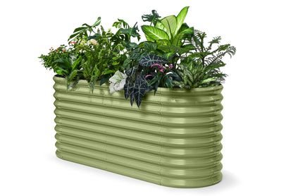 Annoell 30" Extra Tall Galvanized Raised Garden Bed, 6x2x2.5 ft Metal Planters for Outdoor Plants, Heavy Duty Flower Bed Deep Root for Vegetable, Garden Bed Outdoor Large Planter Box - Moss Green