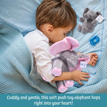 Dimple Stuffed Animal Set - Kaia Interactive Musical Peek-A-Boo Elephant Stuffed Animal Toy & Soft Plush Baby Elephant, Gift for Birthday, Baptism, for Toddlers, Boys, Girls, Ages 0 - Up