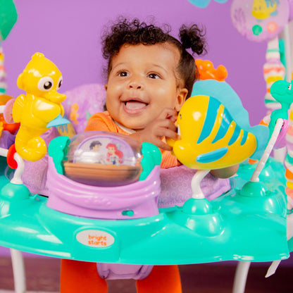 Bright Starts Disney The Little Mermaid Sea of Activities Baby Activity Jumper with Interactive Toys, Lights & Music with Disney Princess Ariel, 6-12 Months (Blue)