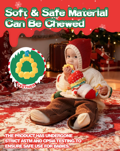 Jollybaby Car Seat Stroller Crib Hanging Toy for Baby 6-12-18-36 Months, My Baby First Christmas Santa Claus Musical Pull String Toys, Tummy Time Infants/Newborns Easter Gifts for Boy and Girl