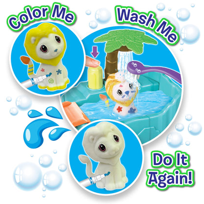 Small World Creative Jungle Bath Fun – Kids Pet Washable Recolor Bath Toy Set – Color, Wash & Play Jungle Animals Bath Time Toy – Creative DIY Toddler Arts & Crafts, Gifts for Girls & Boys, Ages 3+