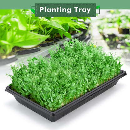 Sckee Upgraded 5 Pack Plant Growing Trays Seed Starting Tray Microgreens Growing Trays Seedling Plant Germination Starter Tray Transplant Fodder Flats, No Holes, No Leakage, Reusable (1017)