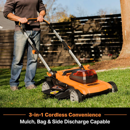 LawnMaster 48V MAX Electric Lawn Mower, 19-inch Brushless Cordless Lawn Mower with 2X24V MAX 4.0Ah Battery and a Dual Charger-CLMF4819A
