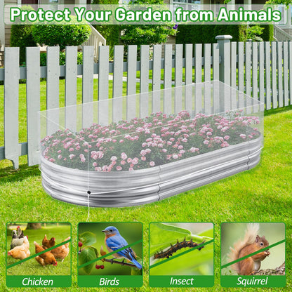 Sunwinx 2 Pack Garden Netting for Raised Beds, 4x2FT Raised Bed Cover for Garden Protection, Ultra Fine Mesh Bird Netting Pest Barrier Screen with Drawstring for Protecting Vegetables Fruits Flowers