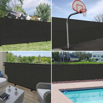 Windscreen4less 6'x50' Privacy Fence Screen Heavy Duty Windscreen Fencing Mesh Fabric Shade Net Cover for Outdoor Wall Garden Yard Pool Deck Black