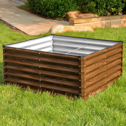 SnugNiture Galvanized Raised Garden Bed 4x4x2FT Outdoor Large Metal Planter Box Steel Kit for Planting Vegetables, Flowers