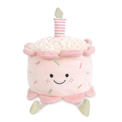 MON AMI Stuffed Birthday Cake Plush Toy | 11-Inch Pretend Play Plush Dessert | Soft Adorable Party Cake for Toddlers & Kids Nursery Décor
