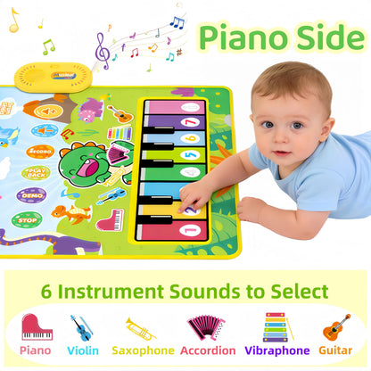 Baby Toys for 0-6 months, Dinosaur Musical Mat Montessori Sensor Toys 1 Year Old, Sensory Early Educational Musical Learning Toys, Christmas Birthday Easter Gifts for 2 3 4 Year Old Toddler Boys Girls