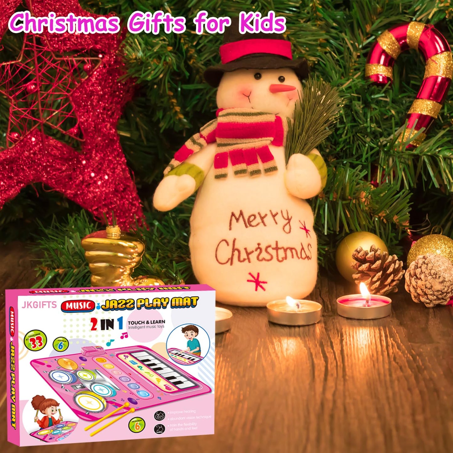 Toys for 1 Year Old Girl Gift,2 in 1 Piano Mat Montessori Toys for 1 2 Year Old Girl,Educational Musical Toy First Birthday Gifts for 1 2 3 Year Olds Girls,Christmas Stocking Stuffers for Toddler