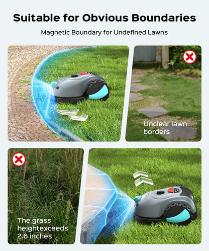 YARDCARE V100 Robot Lawn Mower with HD Vision Navigation, Smart Obstacle Detection, Collision Sensors, Adjustable Cutting Height, Low-Noise Operation—Perfect for Small Lawns up to 1,600 sq ft.