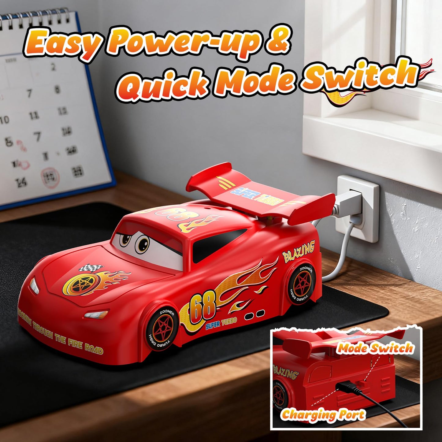 JOI MEW Wall Climbing RC Car Toy with Expression Stickers, 360° Rotating Remote Control Stunt Car, Rechargeable Toy Car for Kids Boys Girls Ages 3-12 Indoor Gift