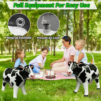 37" Long Inflatable Cow for Inflatable UFO 22" Tall Giant Cow Blow Up Decorations Animals Theme Outdoor Party Indoor Decor