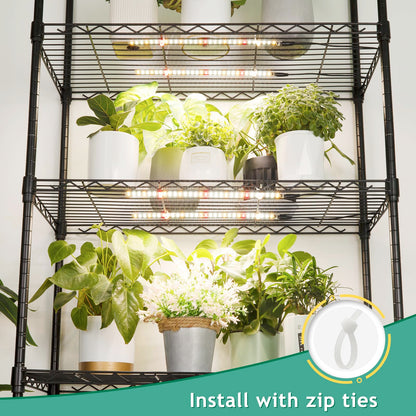 LBW Grow Light Strip for Indoor Plants Full Spectrum, Plant Lights for Indoor Growing with 10 Brightness Levels & Timer 4/8/12 Hours, 240 LED Grow Lights for Plant Growing, 1 Pack