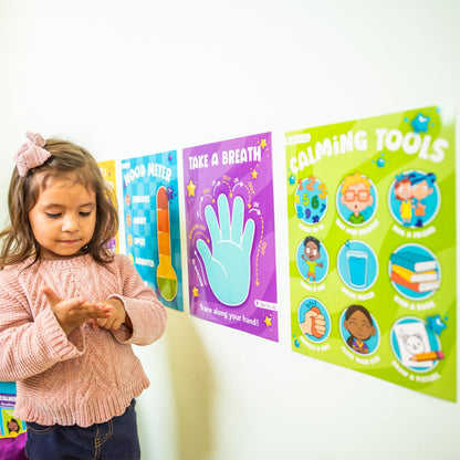 Open The Joy Discovery Toolkit Bundle - Version 2 | Calming Corner Poster Pack, Emotions Stacking Rings, Jumbo Kindness Mission Cards, My Emotions Family Peg Puzzle
