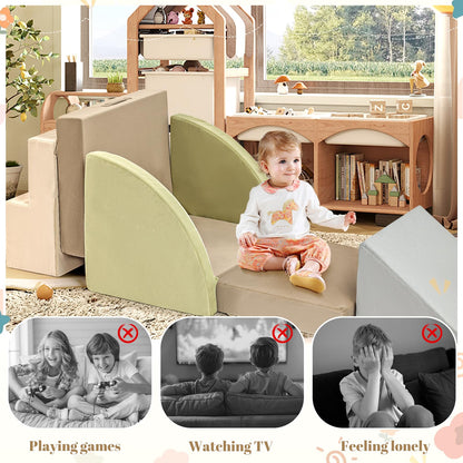 6-Piece Toddler Climbing Toys Indoor, Foam Climbing Toys for Toddlers, Soft Play Baby Climbing Blocks for Crawling and Sliding, Safe Climbing Play Set Indoor Gym Equipment for Toddler1-3, Infant, Baby