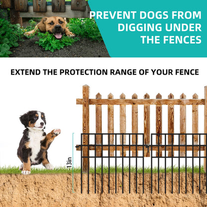 FOKEP 30 Panels Animal Barrier Fence, No Dig Fences, 13in(H) X 42.5ft(L) Garden Fence Animal Barrier for Rabbit and Dog Under Fencing Barrier, Rustproof Metal Fences Border for Outdoor, Yard, Patio