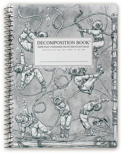Decomposition Deep Stretch College Ruled Spiral Notebook - 9.75 x 7.5 Journal with 160 Lined Pages - 100% Recycled Paper - Cute Notebooks for School Supplies, Home & Office - Made in USA