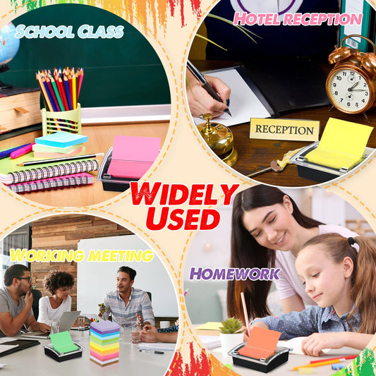 Thenshop 12 Pad Pop up Sticky Notes with 2 Pack Pop up Note Dispenser Note Holder Black Base Clear Top Self Stick Memo Pads Blank Adhesive Notes 3x3 Refills, 100 Sheet/pad(Assorted Colors)