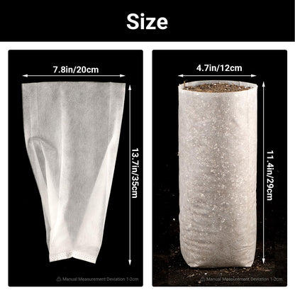 ENPOINT Fabric Grow Bags - 7.87x13.77 inches Breathable Seed Starter Plant Grow Bags for Seedling Pots, Nursery Pots for Plants, 50pcs