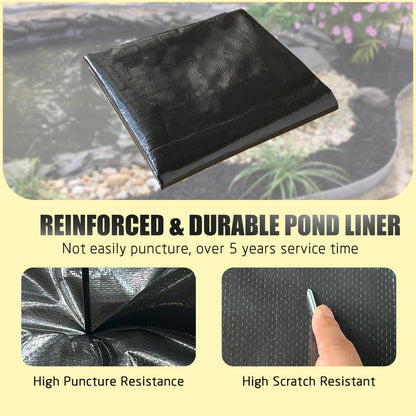 15X20FT Reinforced PE Pond Liner, KOI Pond Liners for Outdoor Ponds, Enhanced 5-Layer Structure Pond Liner for Fish, Duck, Garden Raised Bed and Waterscape Pond(0.82oz/sq ft Thickness)