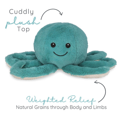 Octopus - Microwavable & Weighted Plush Stuffed Animal - Heated Plushie for Warmth - Cute, Soft, Cozy Toy for Adults & Children (Boys, Girls, & Toddlers) by Warm Pals