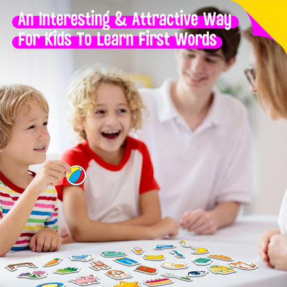 50 PCS First Word Magnets, Magnetic Thickened Daily Items Fridge Magnets Adorable Educational Learning Toys for Kindergarten, Preschooler, Kids 3+