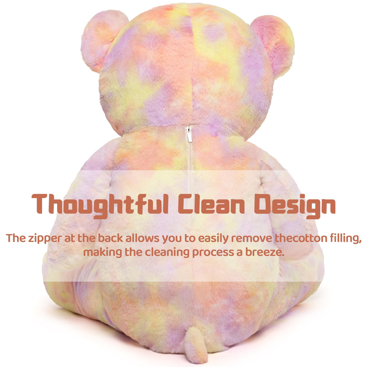 Tezituor 40in Giant Teddy Bear Stuffed Animal,Big Bear Plush Toys,Rainbow Yellow Soft Bear Plushies, Stuffed Animals Gifts for Baby Shower, Valentine, Christmas, Birthday, Party Decoration