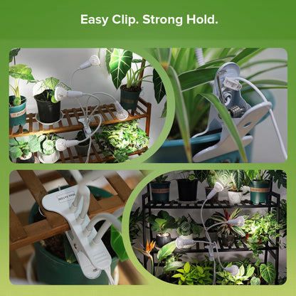 SGLEDs Grow Lights for Indoor Plants, LED 40 W Full Spectrum Bulb Replaceable Plant Light, 600 W Equivalent Clip on Grow Light with Optical Lens for Indoor Growing, Lifetime Free Bulb Replacement