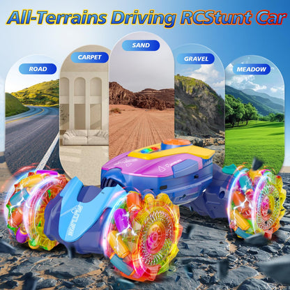 Gesture Sensing Remote Control Stunt Car - Boys Toys Age 6-8-12, 4WD Hand Controlled RC Twist Car with Light & Music, Cool Birthday Presents and Ideas Gifts for Boys Kids Age 7 9 10 11 12 Years Old