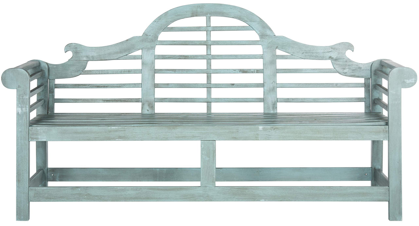 Safavieh Outdoor Collection Khara Bench, Beach House Blue