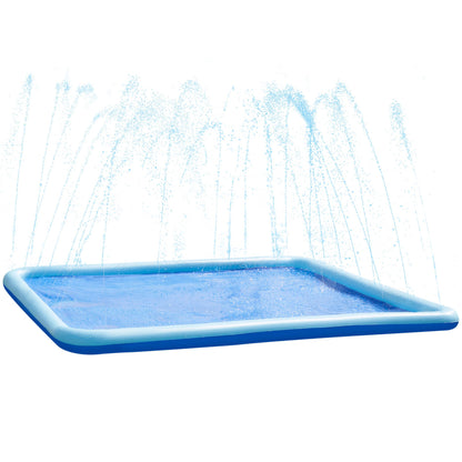 SLOOSH 120" Non-Slip Splash Pad Sprinkler - Summer Water Toys Sprinkler Mat for Kids Toddlers Dogs, Outdoor Backyard Pool Party Decor Outside Water Games Fountain Wading Baby Pool Boys Girls Gifts